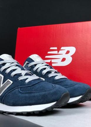 Жіночі кросівки new balance 574 blue нью беланс сірого кольору3 фото