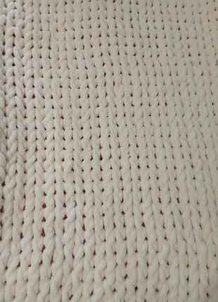 Вязаный плюшевый плед ручной работы8 фото