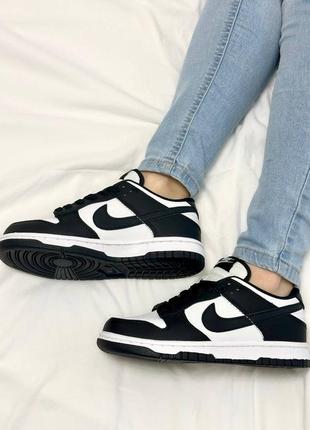 Nike dunk white black1 фото