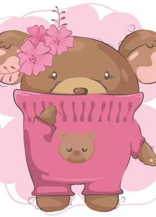 Картина по номерам медвежонок в свитере 30х30 см es108