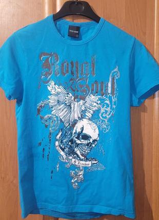 Чоловіча котонова футболка з прикольним принтом  much more р s,м