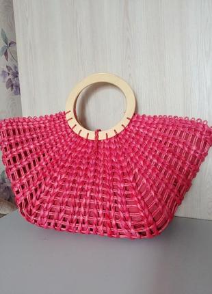 Плетеная сумка корзинка натуральная бохо4 фото