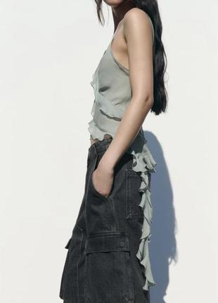 Zara шорти бермуди карго, довгі широкі шорти, бриджі7 фото