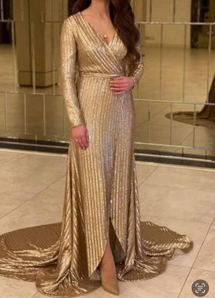 Вечірня,випускна золота сукня2 фото