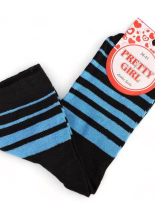 Жіночі шкарпетки lines" чорні з синім