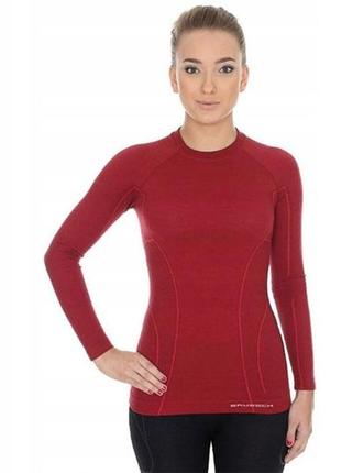 Футболка с длинным рукавом brubeck active wool (ls12810) brick red xl