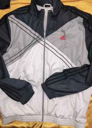 Вінтажна спорт фірмова кофта мастерка олімпійка   adidas black grey white windbreaker

.хл3 фото