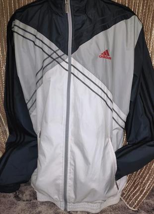 Вінтажна спорт фірмова кофта мастерка олімпійка   adidas black grey white windbreaker

.хл2 фото