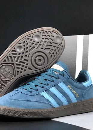 Чоловічі кросівки adidas spezial handball blue адідас синього з блакитним кольорів