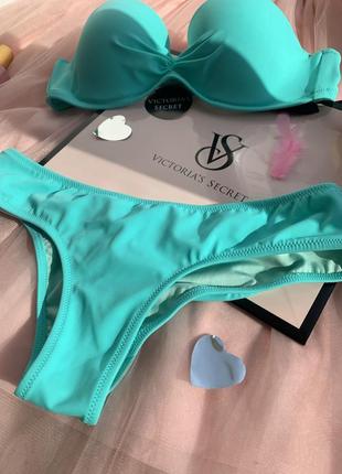 Купальник бандо м'ятний victoria's secret original s m 36 38 75b 34b