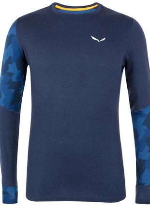 Термофутболка ч salewa cristallo warm amr m l/s tee 28205 3960 - 50/l - синій1 фото