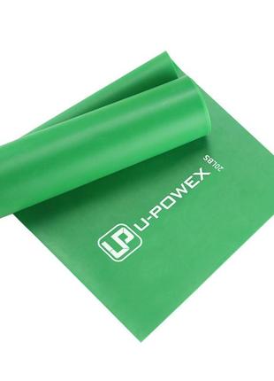 Стрічка-еспандер для фітнесу та реабілітації u-powex fitness band 0.5мм. (9.1 кг) green
