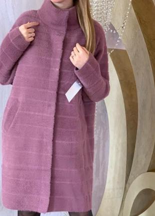 Шикарное пальто с альпаки, размер 48-56, об до 136.