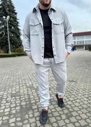 Костюм мужской микровельвет рубашка+брюки