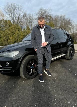 Костюм мужской микровельвет рубашка+брюки