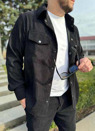 Костюм мужской микровельвет рубашка+брюки