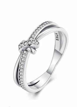 Серебряное кольцо серебро бантик 925 проби s925 кольцо колечко узелка