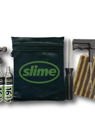 Ремкомплект для бескамерных покрышок slime tyre repair kit, tools, plugs & co2