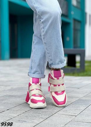 Кросівки рожеві з білим7 фото