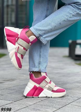 Кросівки рожеві з білим3 фото