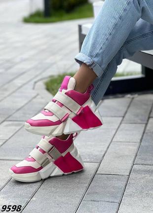 Кросівки рожеві з білим8 фото