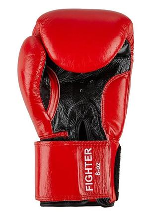 Перчатки боксерские benlee fighter 12oz /кожа /красно-черные3 фото