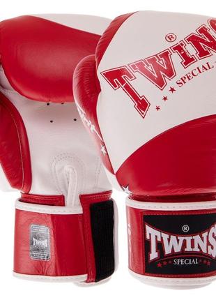 Перчатки боксерские кожаные twins velcro bgvl10 10-14унций цвета в ассортименте