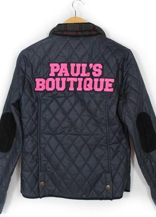 Paul’s boutique жіноча стьобана куртка розмір м синього кольору5 фото