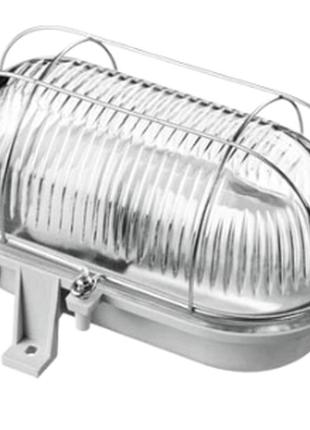 Настенно-потолочный светильник lena oval metal 60w 230v ip44 прозрачный, цвет - белый