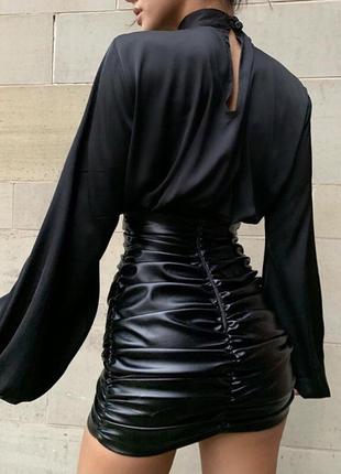 Блуза з пишними рукавами кльош блузка топ сорочка