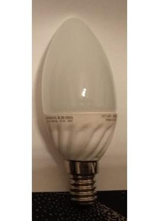 Світлодіодна лампа-свічка osram led star clb20 3w/827 220-240v ww (2700к) fr e14 матова колба, тепле світло