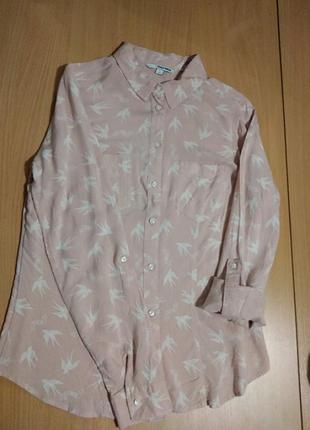 Легка блуза-сорочка довгим рукавом з прийняте "ластівки" бренду tally weijl5 фото