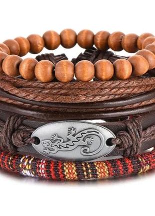 Мужской модный браслет с эко кожи