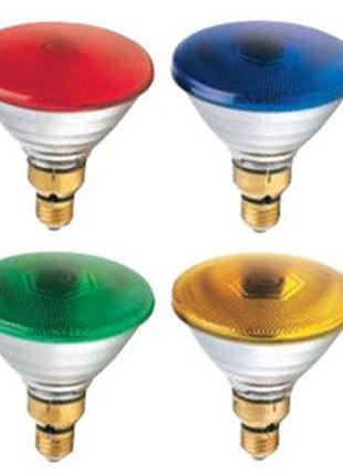Кольорова лампа синя з відбивачем sylvania par 38 farbig e27 sylvania par 38 80 w blau 30°