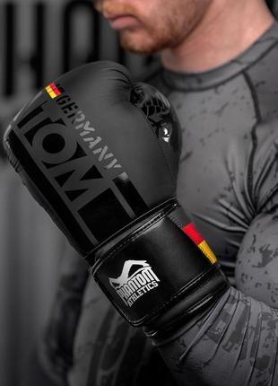 Спортивные боксерские перчатки phantom germany black 12 унций (капа в подарок) pro_29006 фото