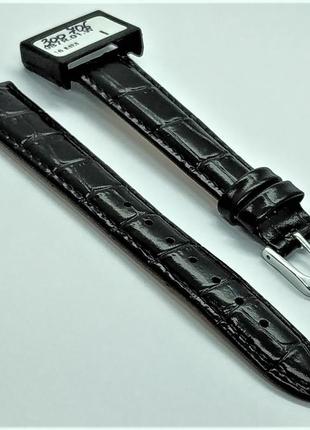 16 мм шкіряний ремінець для годинника condor 087.16.01 чорний ремінець на годинник з натуральної шкіри