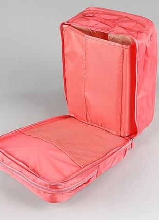 Чохол-сумка рожевого  кольору для зберігання і пакування взуття5 фото
