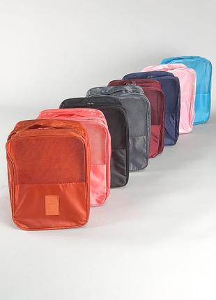 Чохол-сумка помаранчевого кольору для зберігання і пакування взуття2 фото