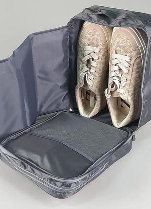 Чохол-сумка сірого кольору для зберігання і пакування взуття3 фото