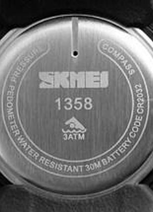 Skmei 1358 black smart watch compass чоловічий смарт-годинник чорний з компасом і водонепроникністю2 фото