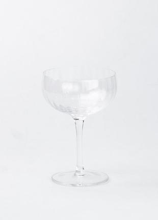 Келих для коктейлів фігурний скляний ребристий набір 6 шт3 фото
