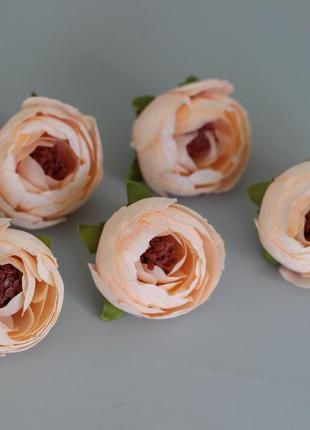 Искусственный бутон ранункулюса, персиковый цвет, диаметр 4 см. цветы премиум-класса для интерьера, декора