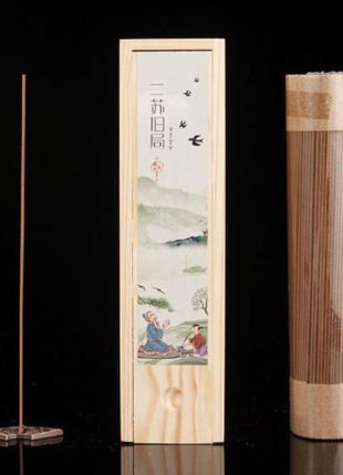 Можжевельник в деревянной коробке 200 грамм, безосновные палочки, ароматические палочки из китая
