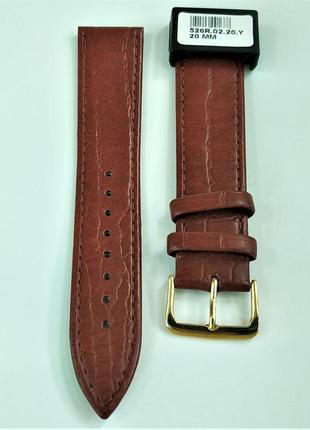 20 мм шкіряний ремінець для годинника condor 526.20.02 коричневий ремінець на годинник з натуральної шкіри2 фото