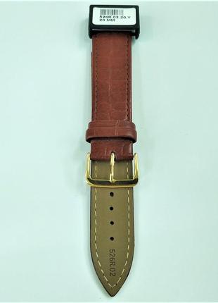 20 мм шкіряний ремінець для годинника condor 526.20.02 коричневий ремінець на годинник з натуральної шкіри6 фото