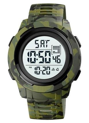 Skmei 1731cmgnwt camo green white мужские часы для военных милитари секундомер будильник подсветка водозащита