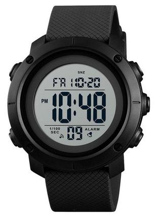 Skmei 1426bkwt black-white чоловічі годинники для військових мілітарі секундомір будильник підсвітка водонепроникні