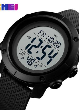 Skmei 1434bkwt black-white мужские часы для военных милитари секундомер будильник подсветка водозащита3 фото
