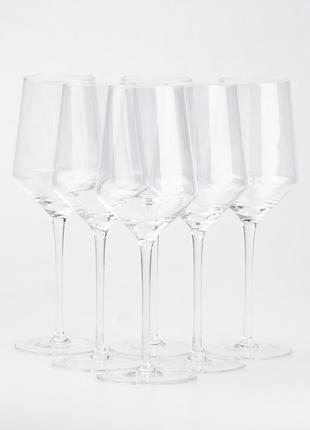Келих для вина високий на ніжці прозорий зі скла набір 6 шт.2 фото