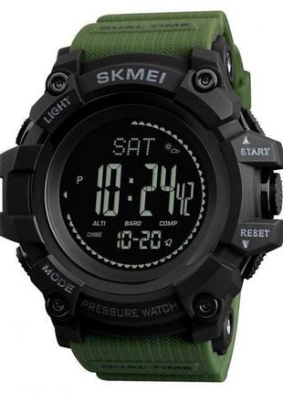 Skmei 1358ag army green smart watch compass мужские смарт-часы с компасом водонепроницаемые